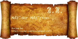 Néder Márton névjegykártya
