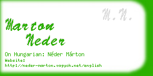 marton neder business card