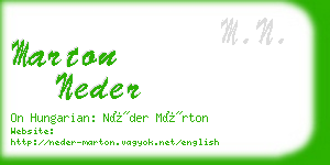 marton neder business card